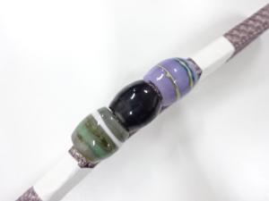 未使用品　ガラス帯留め・正絹手組帯締めセット